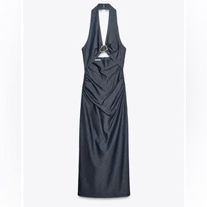 Zara Halter Cutout Midi Dress